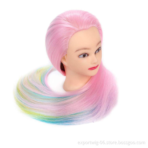 Synthetic Hair Manikin Head Female Wig Black Cosmetology   Maniquines Mannequin Head Hairdresser Training Doll Head